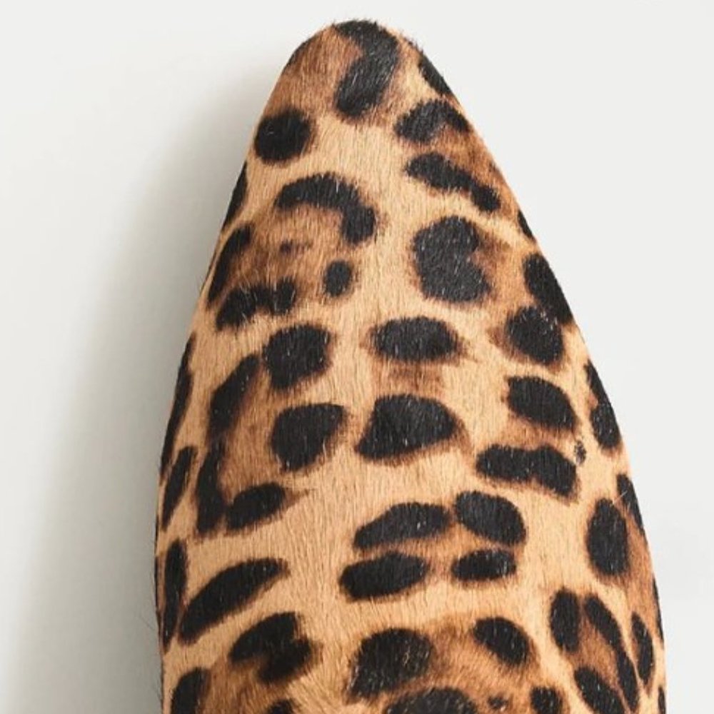 J. Crew Pointy-Toe Booties in Leopard Calf Hair - Size 7 - Picture 3 of 9